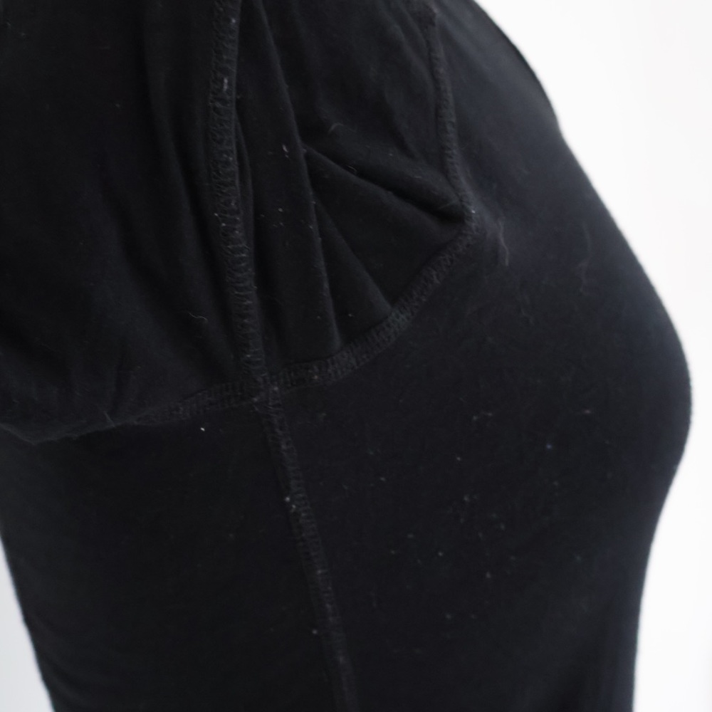 SOLD Calvin Klein Hooded Performance Black Long Sleeve Top w Logo on arm & side - Picture 7 of 8